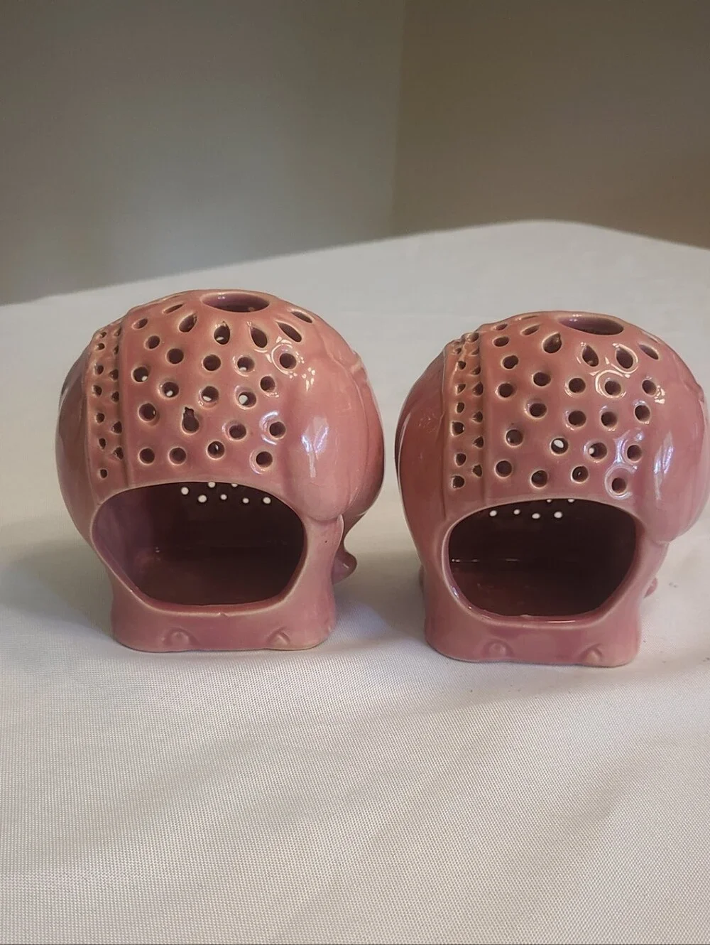 Pair Of Pink Elephant Tealight Holders